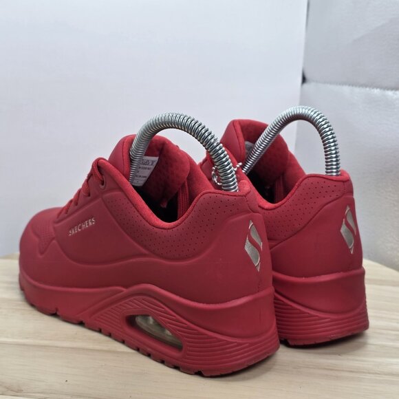 Womens Size 6.5 - Skechers Los Angeles Street Uno Red Lace up Sneakers July 4 - Picture 6 of 9